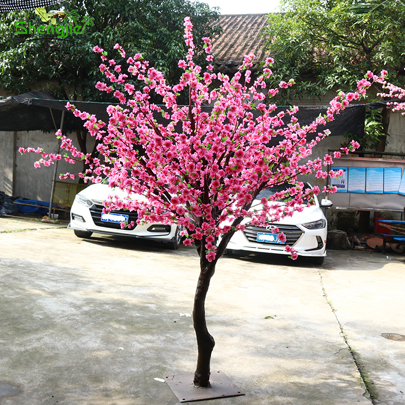 仿真桃花树假花树真木杆花树婚庆酒店造景室内装饰仿真树小桃花树