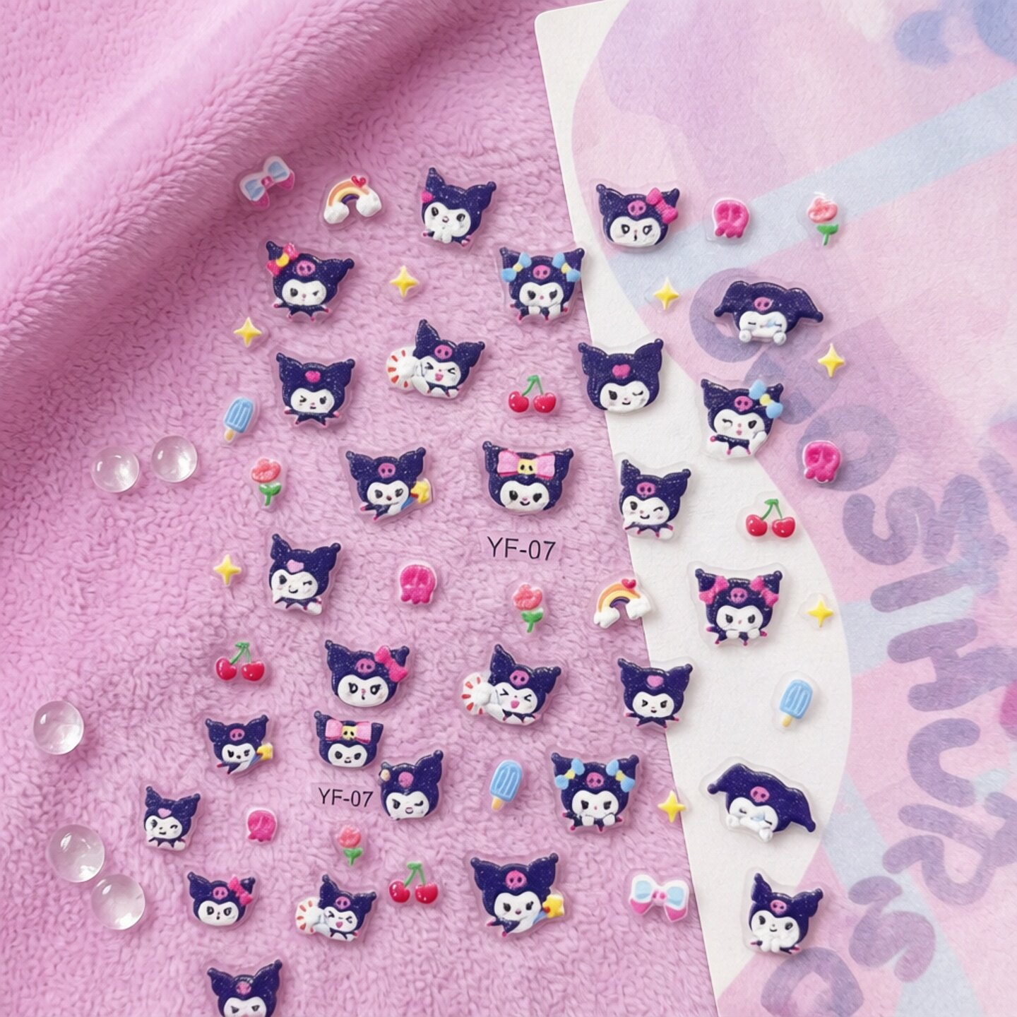 库洛米5D立体夜光指甲贴美甲贴纸美乐蒂卡通迷你装饰手机壳贴纸