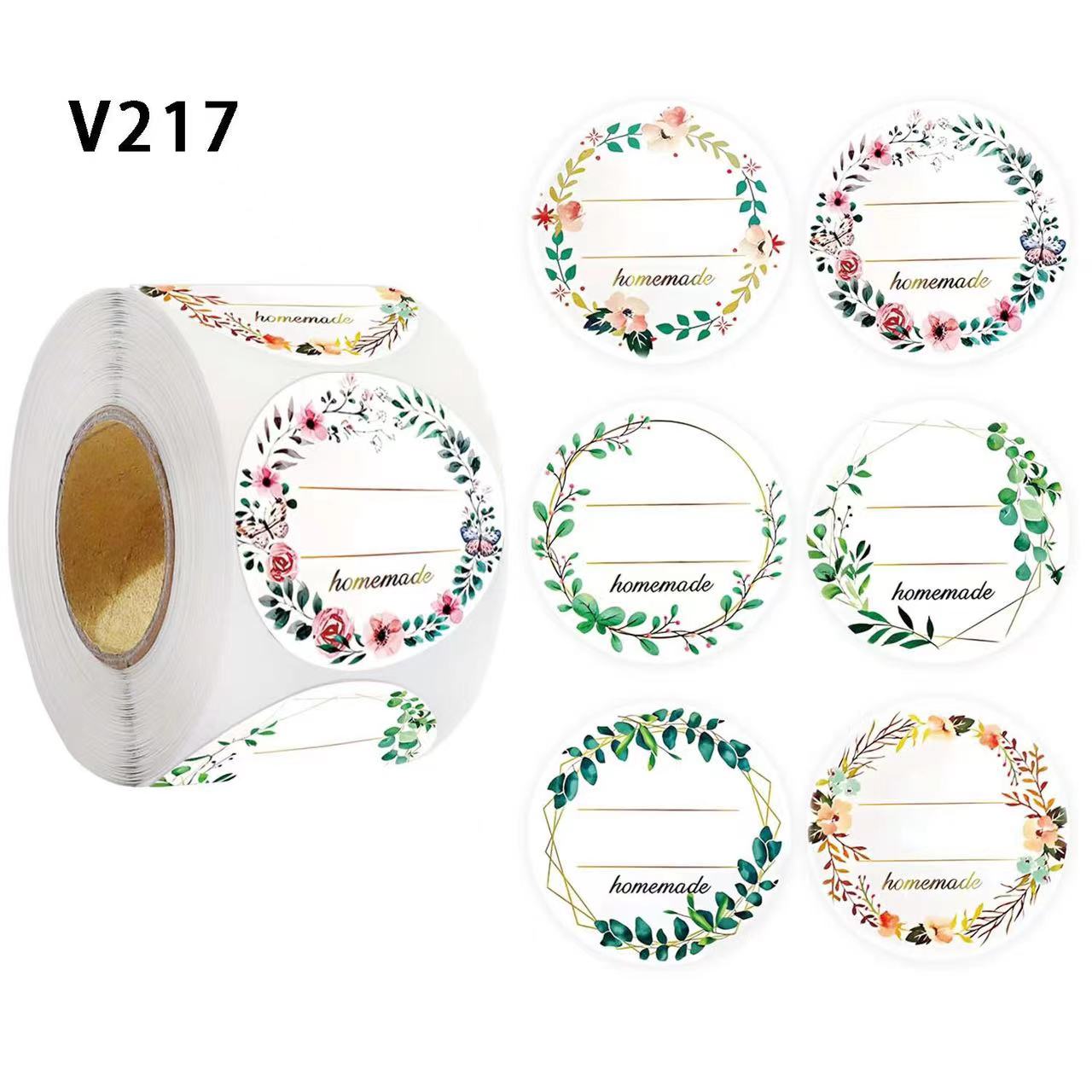 彩色花卉空白标签礼物装饰花卉