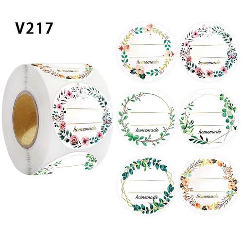 彩色花卉空白标签礼物装饰花卉