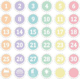 直径10cm圆形彩色数字贴纸站位标记开学季编号贴