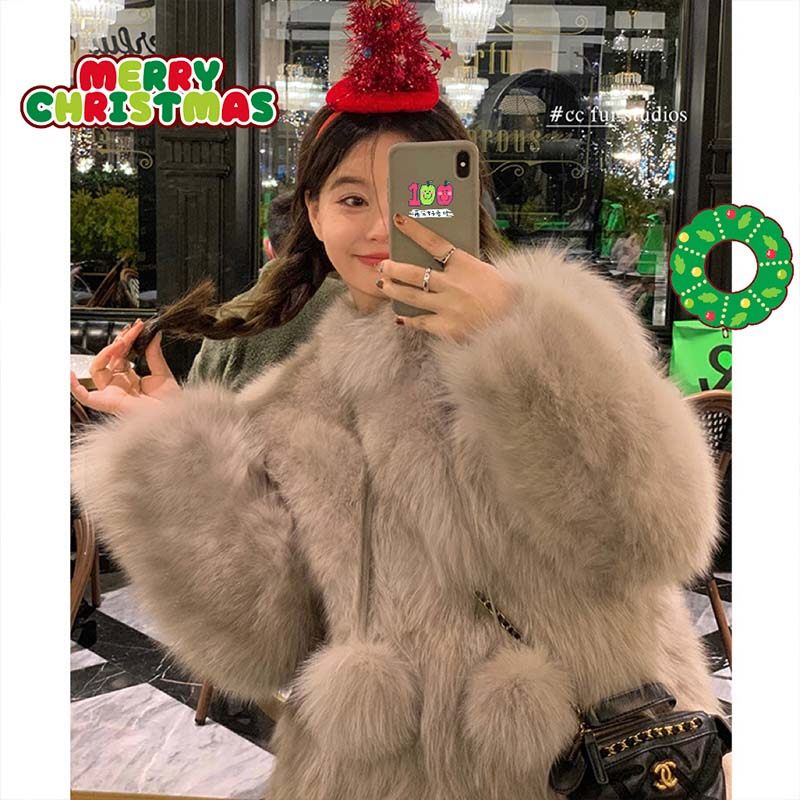 宅女椰奶球毛毛外套托斯卡纳