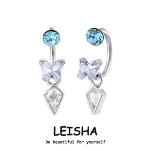 LEISHA原创钛合金F136爆闪蝴蝶耳钉马蹄环耳骨钉清新耳骨环送礼物