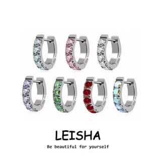 LEISHA原创钛合金F136植入级耳环女锆石养耳洞防过敏耳钉男耳骨钉