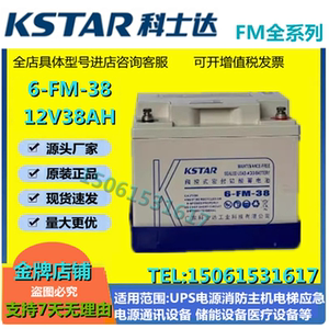 科士达6-FM-38 12V38AH通讯基站机房专用免维护UPS电源直流屏铅酸