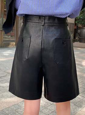 Winter 2023 loose leather pants shorts冬2023宽松五分皮裤短裤