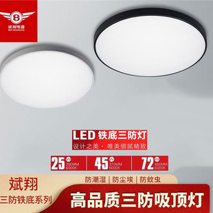 斌翔LED三防吸顶灯家用卧室超薄圆形防蚊虫防潮客厅阳台过道灯