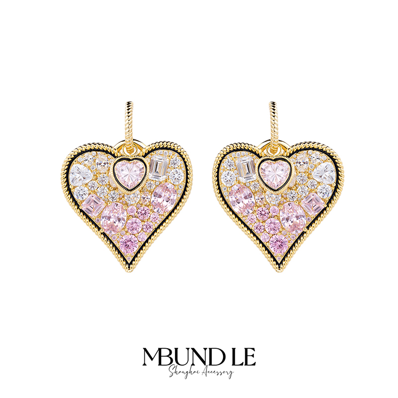 摩邦珠宝法国甜心-粉红甜心瓶耳环