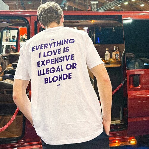 EVERYTHING I LOVE IS EXPENSIVE趣味英文短袖T恤夏季纯棉半袖潮