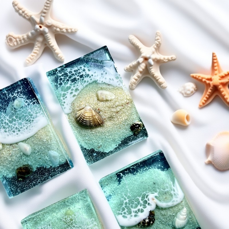 纯手工制作海洋风贝壳沙滩冰箱贴