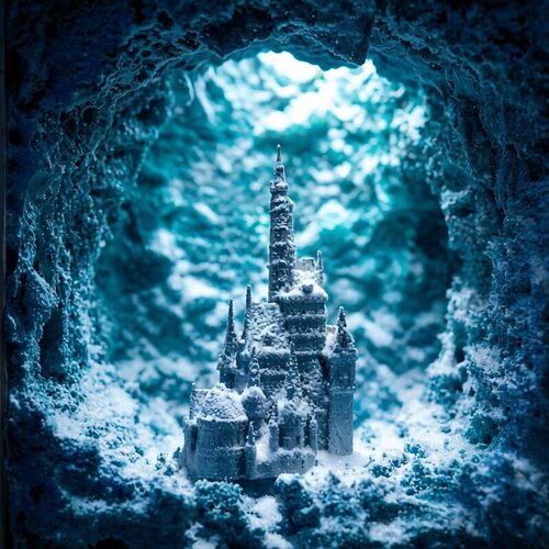 原创手工冰雪城堡微缩场景摆件