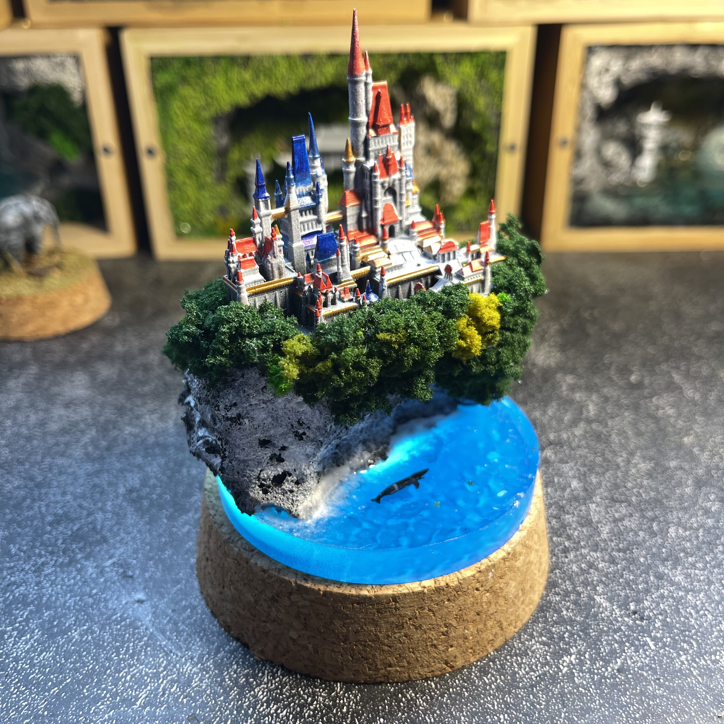 手工欧洲城堡微缩景观手办摆件