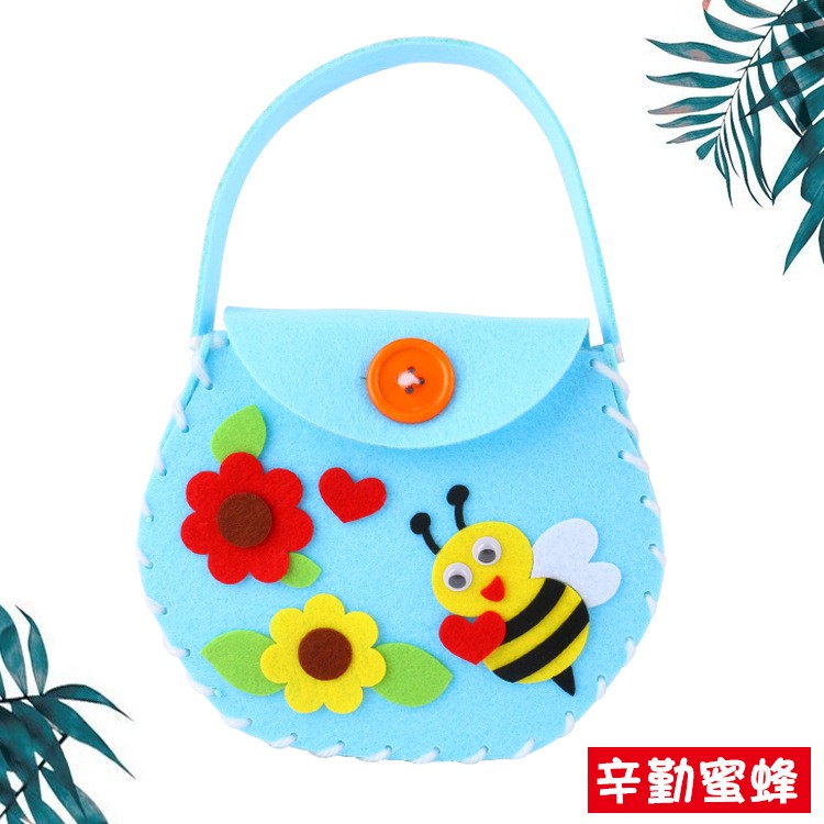 教师节手工不织布卡通手提包幼儿园儿童diy创意材料送老师创ce60