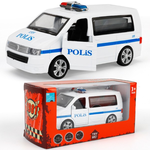 儿童玩具声光回力合金车模型商务面包警车救护车急救车金属仿ce96