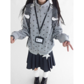 校供感jk外套长袖 innomoood 碎片星星立领宽松卫衣运动衫 印花百搭