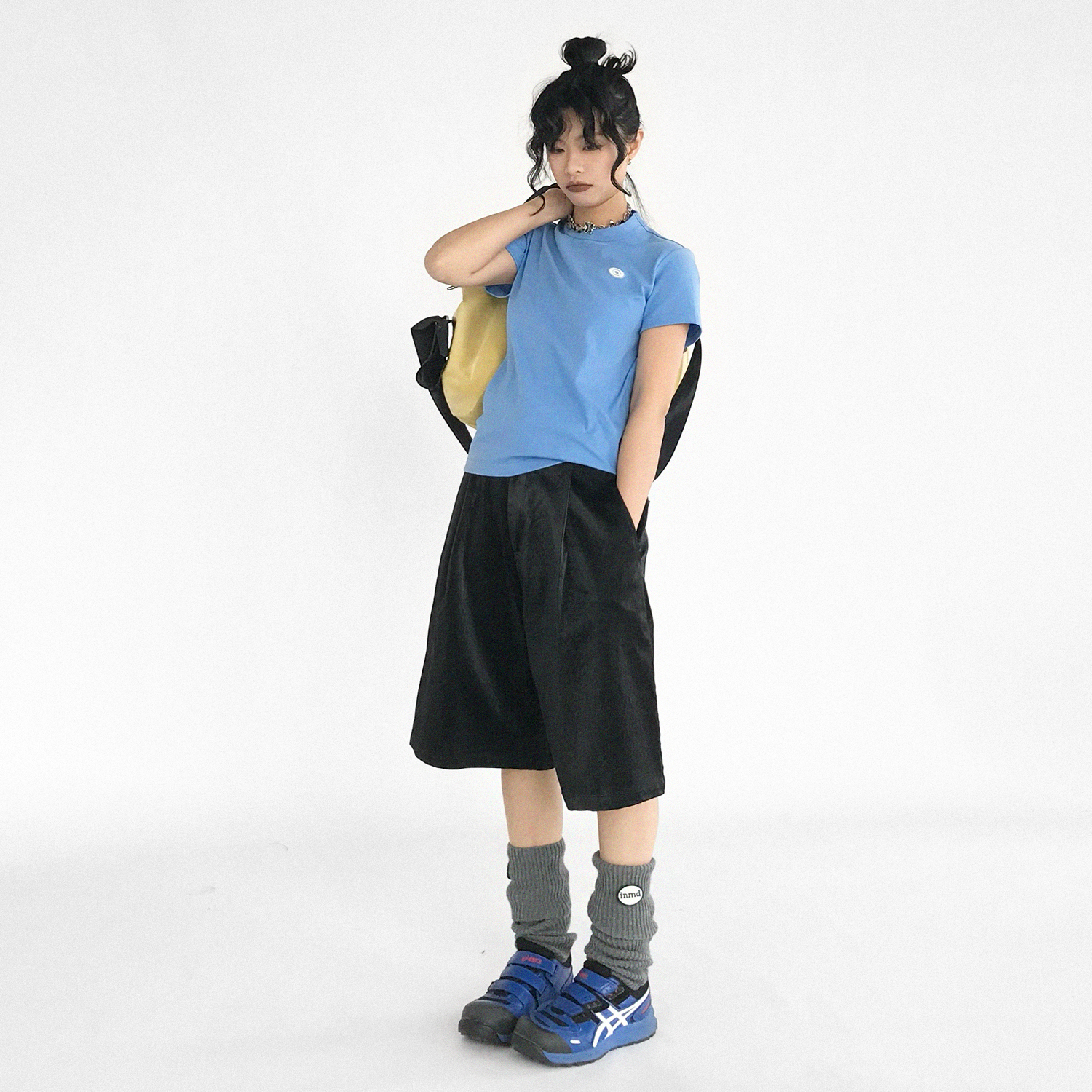 innomoood 基础棉弹力短袖正肩圆领T恤凉感logo彩色男女百搭夏季