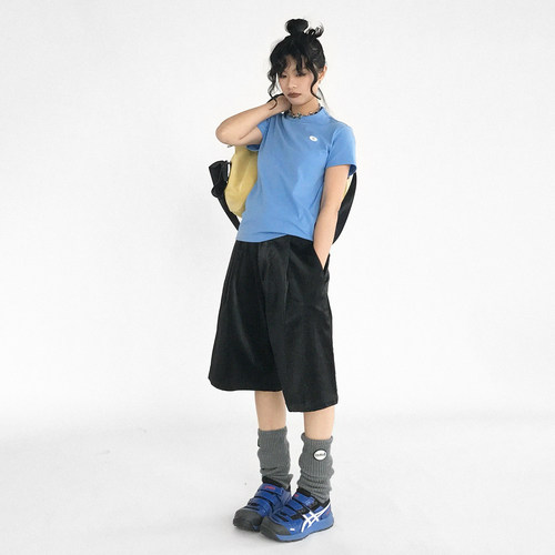 innomoood 基础棉弹力短袖正肩圆领T恤凉感logo彩色男女百搭夏季