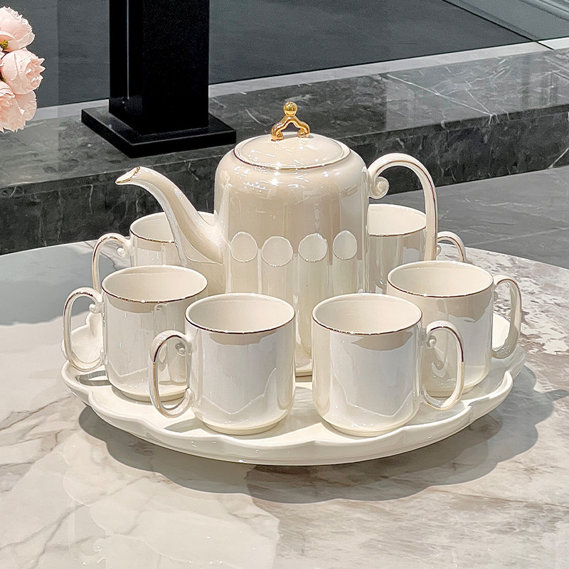 轻奢高档陶瓷茶具套装家用水杯茶杯待客杯子欧式茶壶结婚陪嫁水具