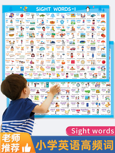 小学生英语高频词挂图 words常用单词儿童英文学习早教墙贴 sight