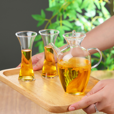 仿宋茶壶慕宋水注执壶中国樽杯子耐热高硼硅绿茶玻璃杯泡花茶壶