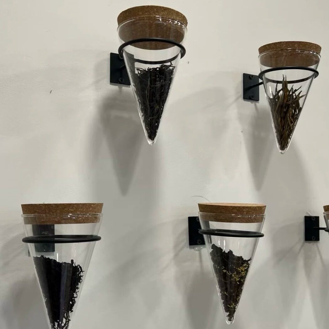 茶叶罐闻香锥咖啡豆分装高硼硅玻璃储物展示茶叶分类瓶闻茶器