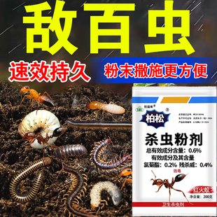 敌百虫红火蚁全窝白蚂蚁药端家用菜地虫蔬菜柏松杀虫粉剂百虫灵xd