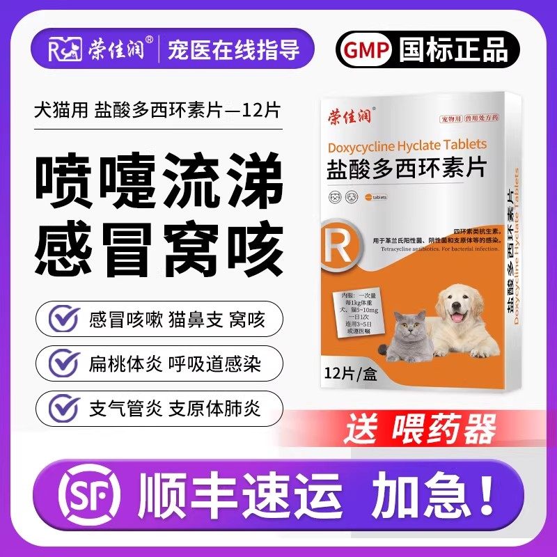 荣佳润多西环素片猫咪猫鼻支治疗药宠物狗狗感冒咳嗽打喷嚏犬窝咳,宠物/宠物食品及用品,猫呼吸道疾病药品,淘宝优惠券,粉丝福利购,淘宝优惠卷