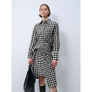 women stars birds 经典摩登黑白格CleanFit宽松廓形衬衫