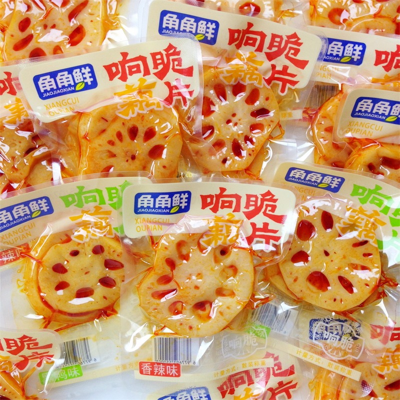 角角鲜大刀藕片麻辣脆藕香辣黑鸭味开袋即食下饭菜莲藕丁休闲食品