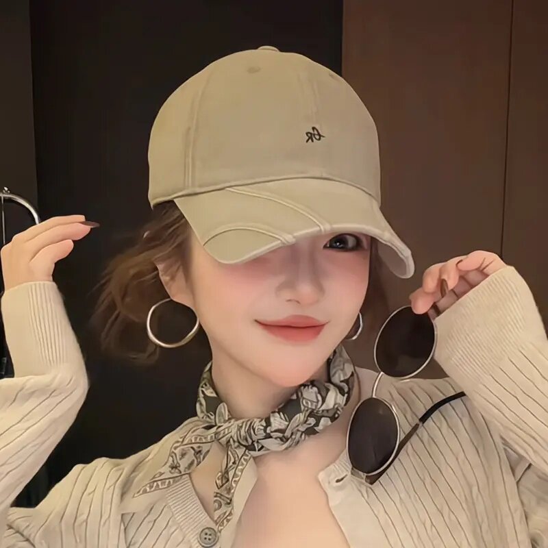 春季刺绣透气显脸小女棒球帽