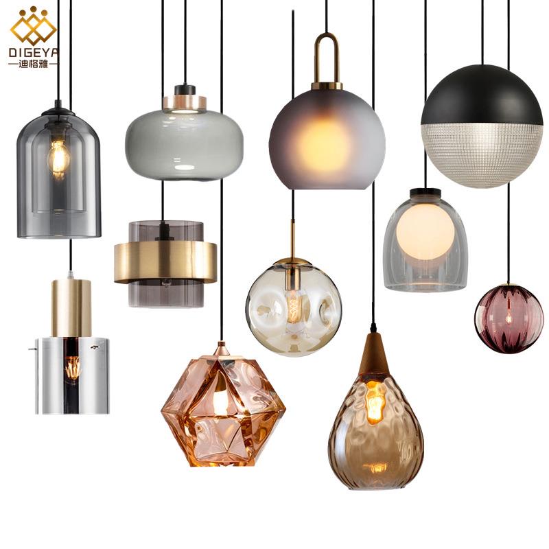 北欧餐厅吊灯三头个性创意玻璃吧台单头餐桌灯设计师现代简约灯具