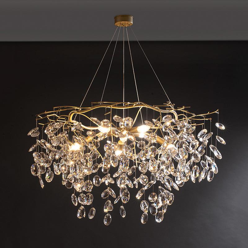 金属树枝北欧复古装饰灯金色餐厅客厅酒店led吊灯现代水晶吊灯具