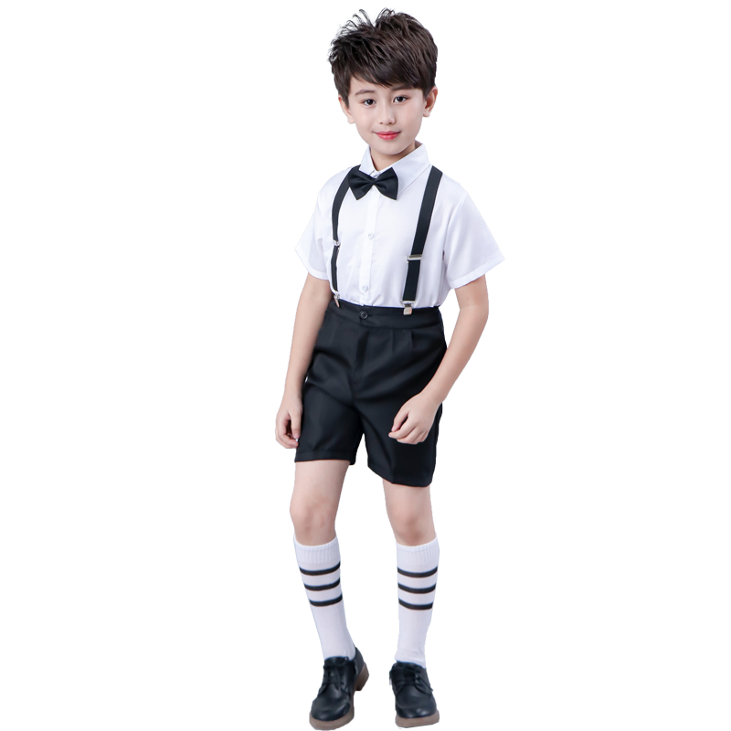 六一儿童背带裤演出服男童幼儿园中小学生大合唱服装钢琴主持礼服