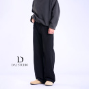 DAL 黑色直筒牛仔裤男2025年秋冬加绒宽松阔腿基础款垂感休闲长裤