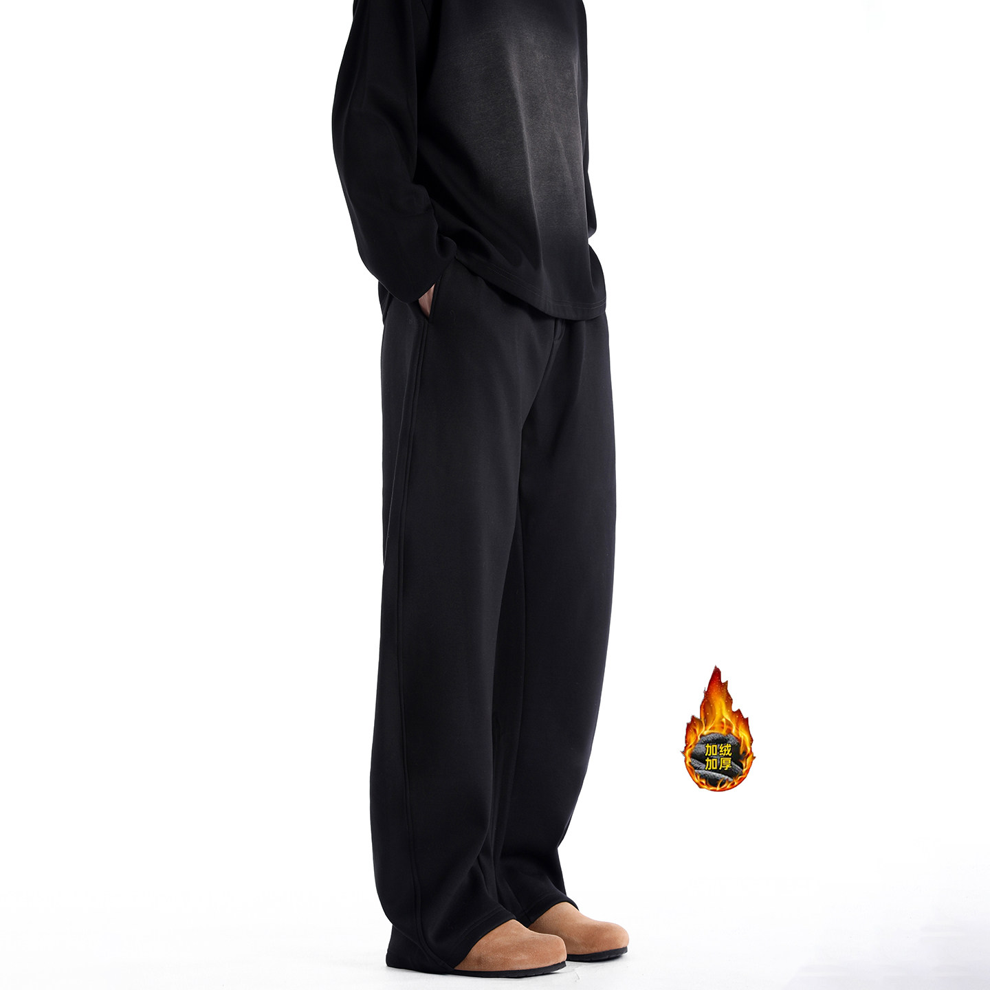 DAL美式潮牌宽松弯刀卫裤男冬季加绒加厚休闲潮流设计男女长裤,男装,卫裤,淘宝优惠券,粉丝福利购,淘宝优惠卷