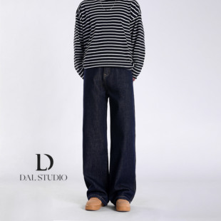 莱赛尔潮流宽松直筒休闲裤 男2025年秋季 复古丹宁色阔腿牛仔裤 DAL