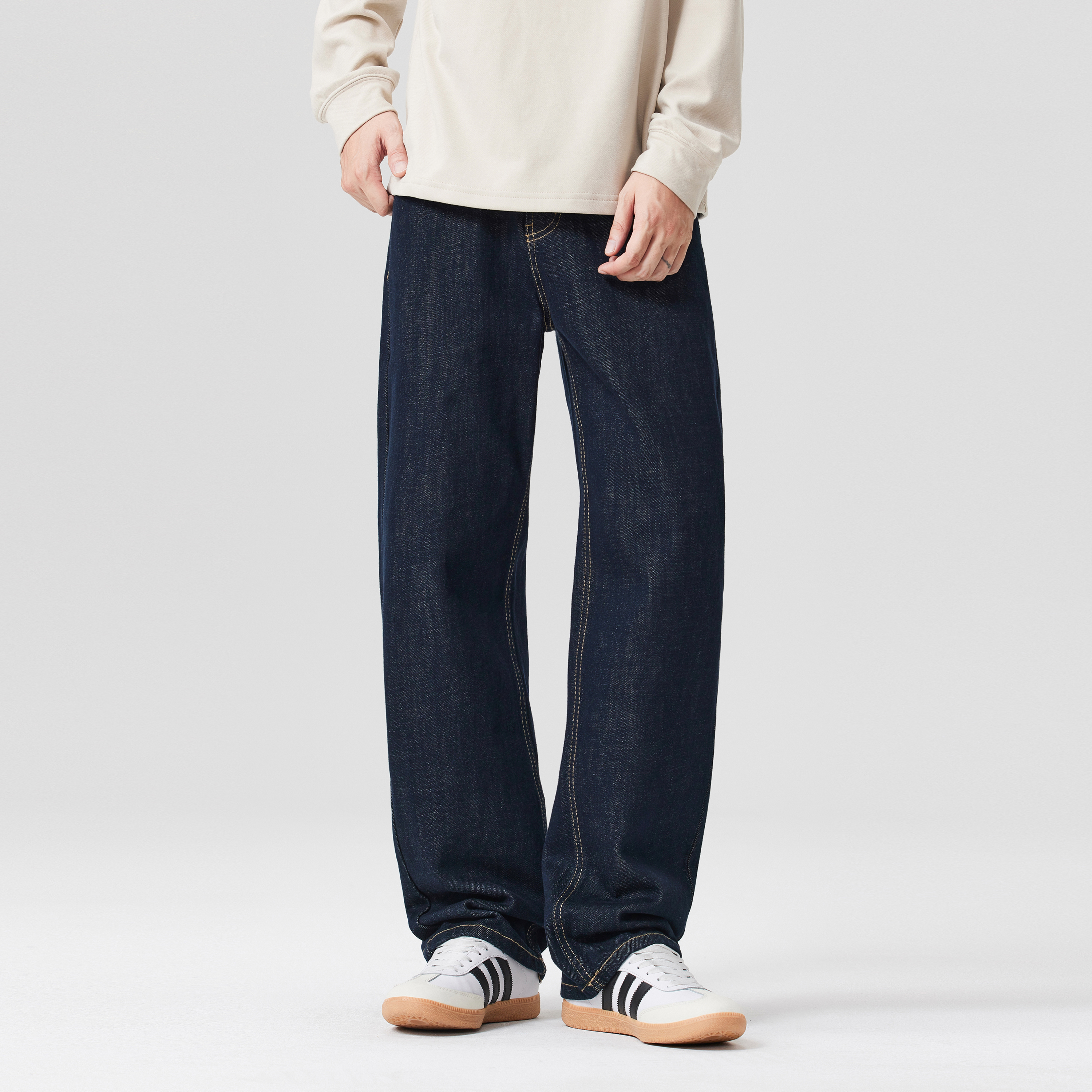 NBKY复古原色牛仔裤男