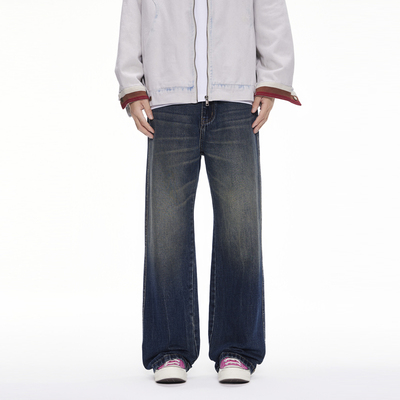 NBKY美式做旧显瘦男牛仔裤2025秋