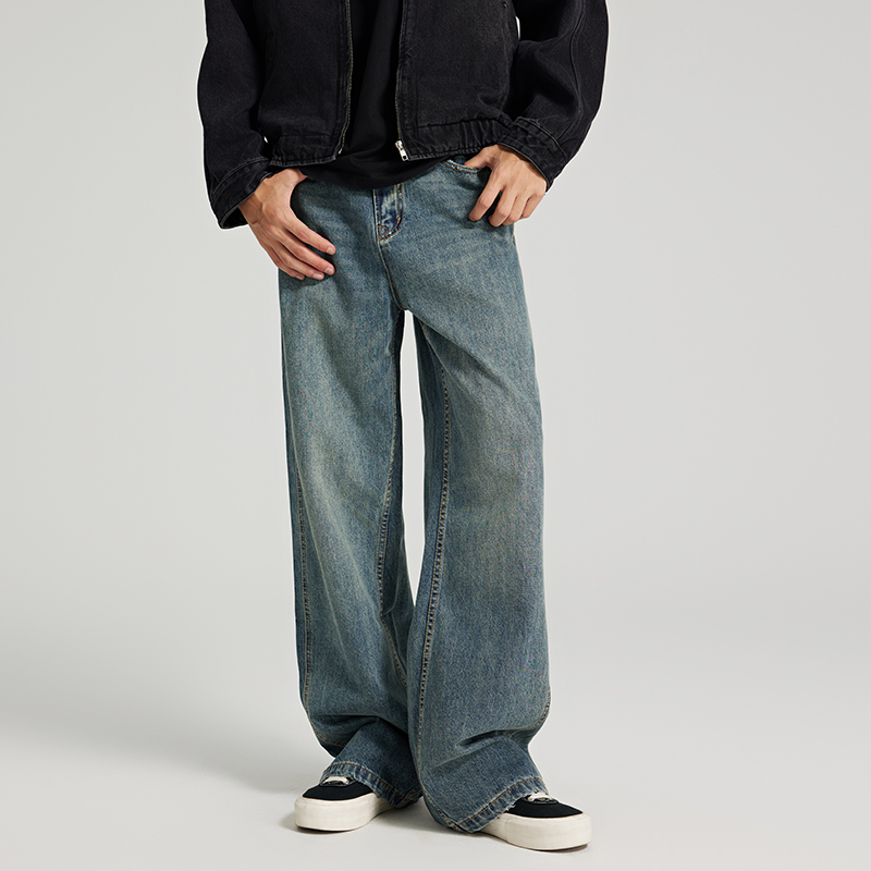 NBKY美式高街百搭垂感牛仔裤