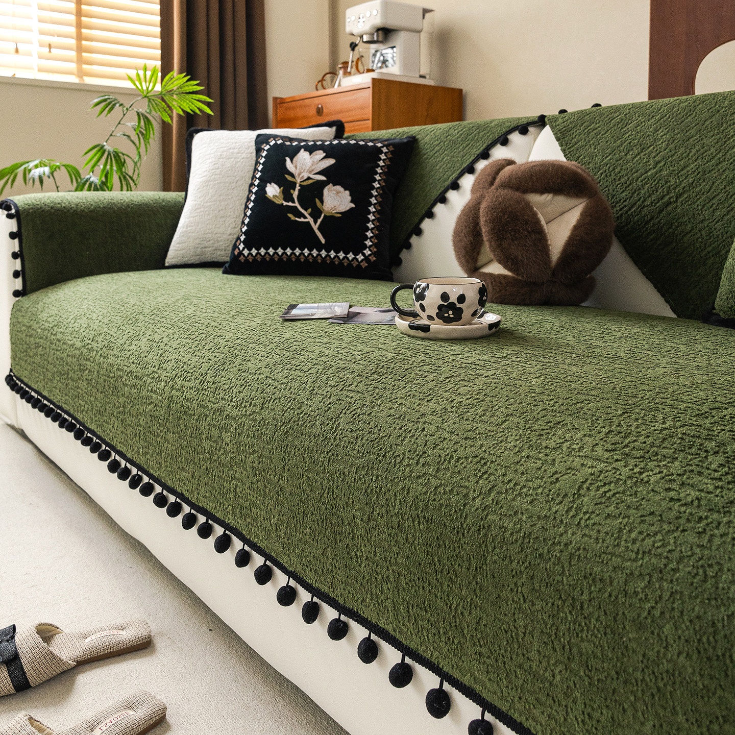 奶油风沙发垫四季通用2026新款直排夏季坐垫子盖布巾固定防滑套罩 - 顾辞旗舰店出品