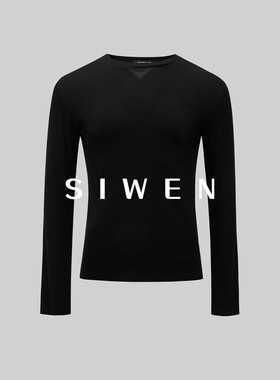 SIWEN 5A抗菌莱卡高弹柔肤修身圆领长袖T恤基础百搭打底衫男