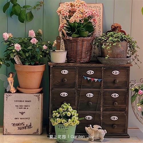 爱上花园|园艺杂货露台家居装饰摆件实木数字九宫格收纳盒