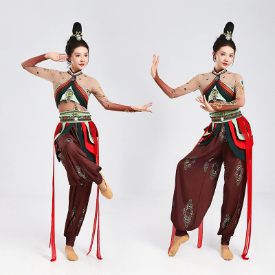 敦煌伎乐飞天剧目舞蹈演出服成人