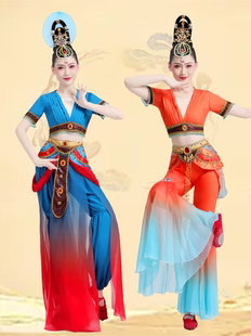 敦煌舞蹈服远古的呼唤服装成人女灯舞同款西域风情丝路飞天演出服