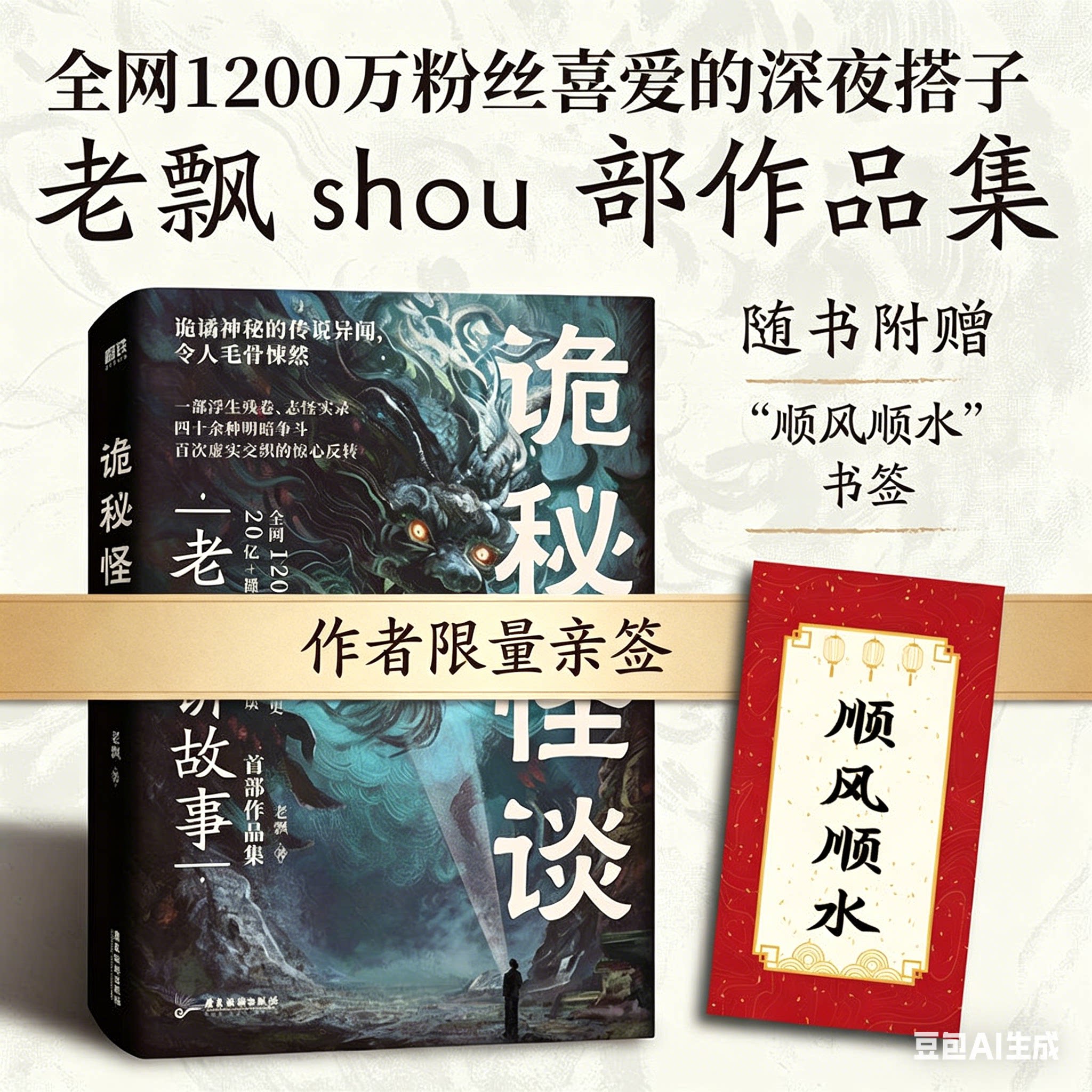 【亲签+书签】诡秘怪谈 民间故事讲述人老飘首部作品集 精怪诡事奇人打开一卷尘封千百年的民间传说 短篇志怪故事小说集书籍 - 实物图