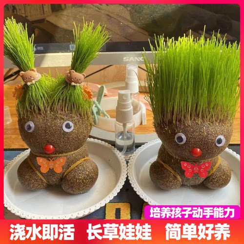 diy创意草头娃娃长草娃娃