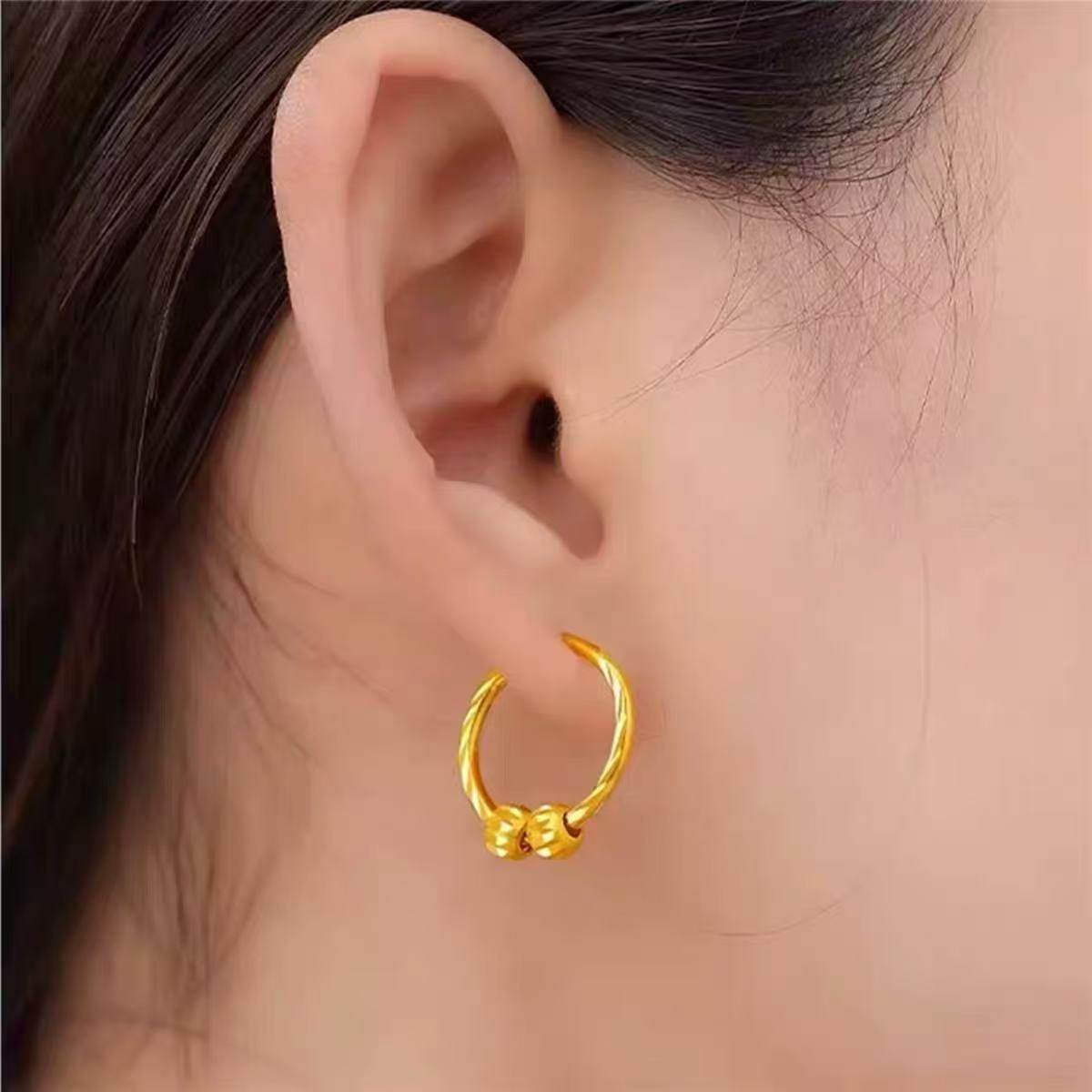 金包银耳环款转运珠黄金色耳圈耳环百搭甜美显年轻耳饰送妈妈礼物,饰品/流行首饰/时尚饰品新,耳环,淘宝优惠券,粉丝福利购,淘宝优惠卷