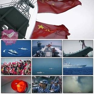 中国海军力量辽宁舰驱逐舰核潜艇军演展示厉害了我的国视频素材