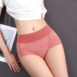 性感收小肚子包臀透气棉质三角裤 名痕中腰蕾丝内裤 女2024秋冬新款