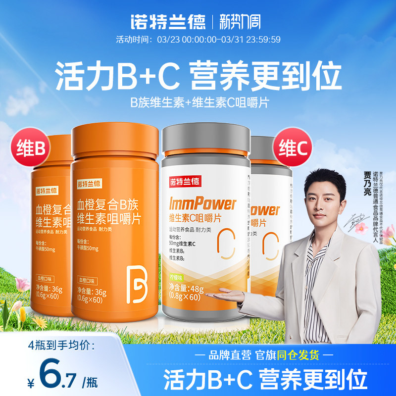 诺特兰德复合维生素b族维生素c咀嚼片vc官方旗舰正品儿维生素b6童